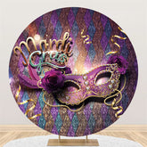Mardi Gras Karneval Lila Funkeln Maske Kreis Hintergrund